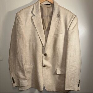 Tasso Elba Mens Blazer Sport Coat Two Button Casual Jacket XL Linen Silk 45-47